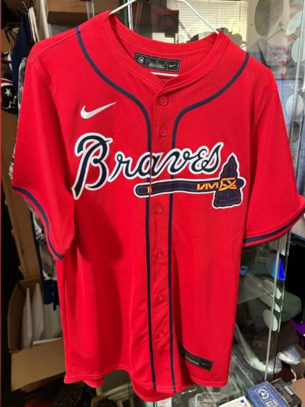 Nike Men's Atlanta Braves Ronald Acuña Jr. #13 Red Alternate Baseball Jersey